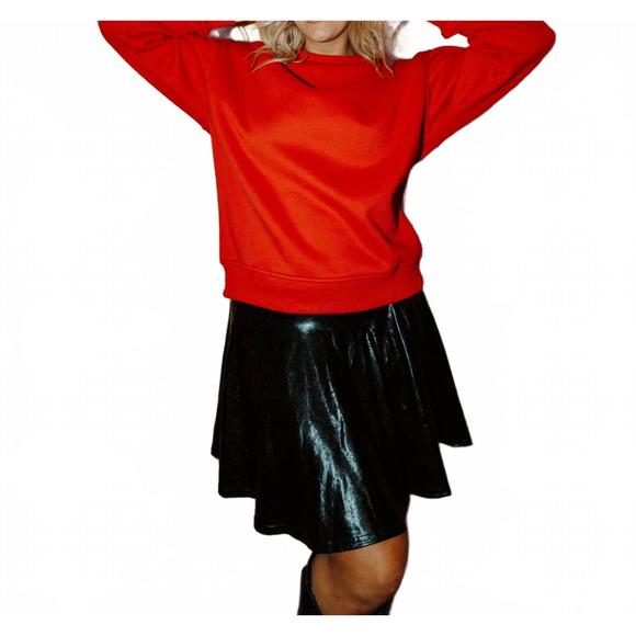 NEW BAILEY ROSE giddy up buttercup crewneck sweatshirt in red - Picture 1 of 3